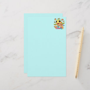 Sea Turtle Baby Happy and Cute Character Stationery