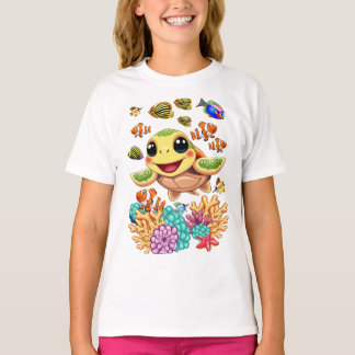 Sea Turtle Baby Happy and Cute Character T-Shirt