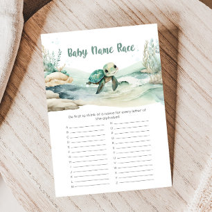 Sea Turtle Baby Shower Baby Name Race Game