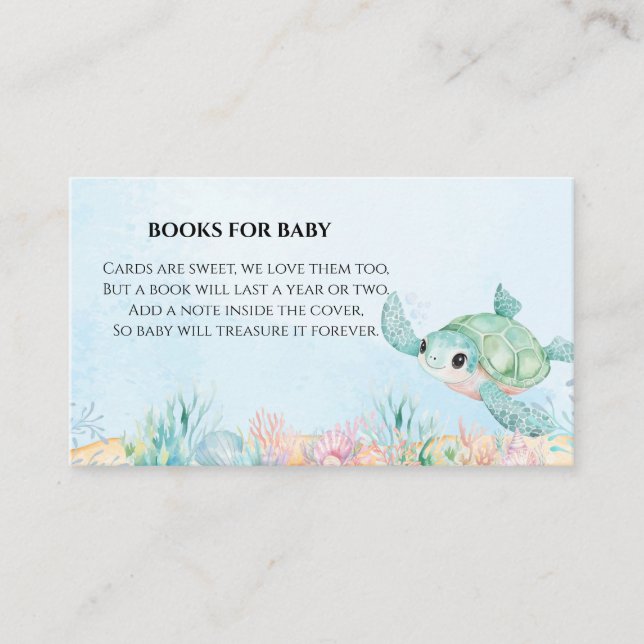 Sea Turtle Baby Shower Books for Baby insert (Front)