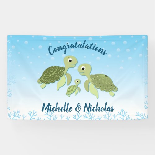 Sea Turtle Baby Shower Co_Ed Gender Neutral Banner