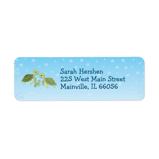 Sea Turtle Baby Shower Co-Ed Gender Neutral Label (Front)