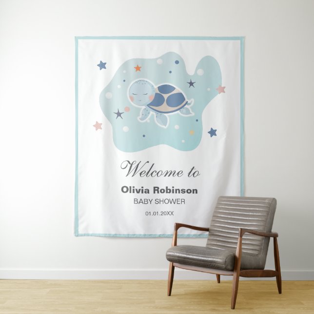 Sea Turtle Baby Shower | Cute Ocean Back drop (In Situ)