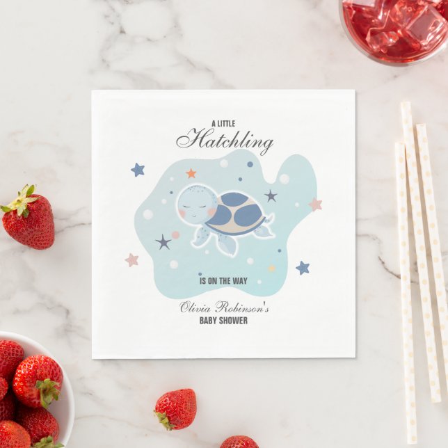 Sea Turtle Baby Shower | Cute Ocean Napkins (Insitu)