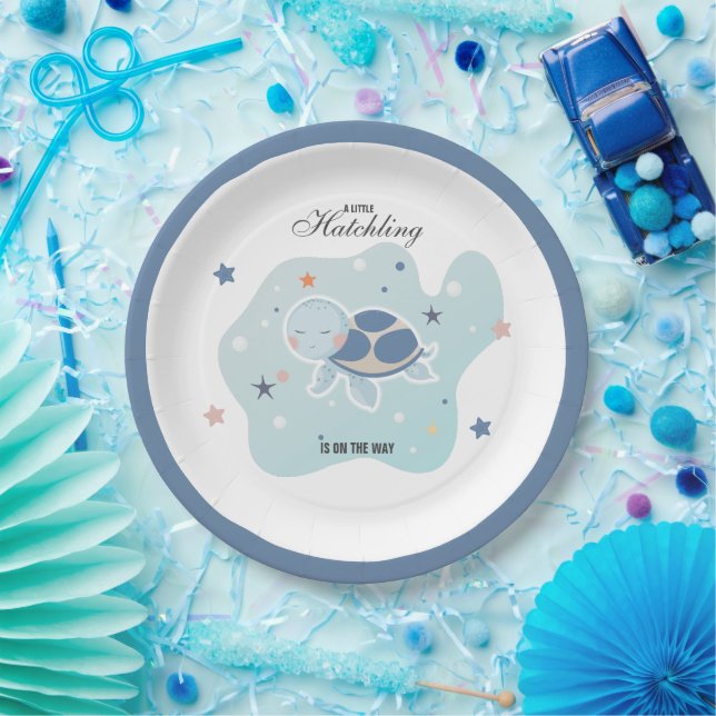 Sea Turtle Baby Shower | Cute Ocean Paper Plates (Party)