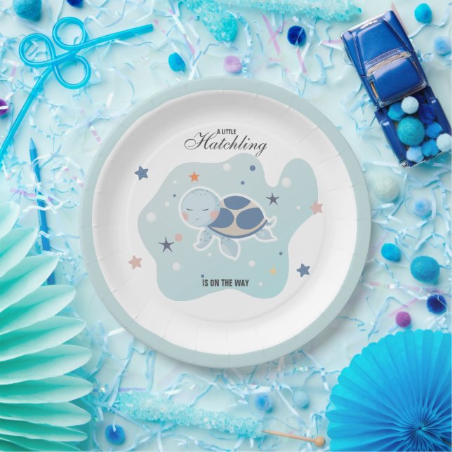 Sea Turtle Baby Shower | Cute Ocean Paper Plates (Party)