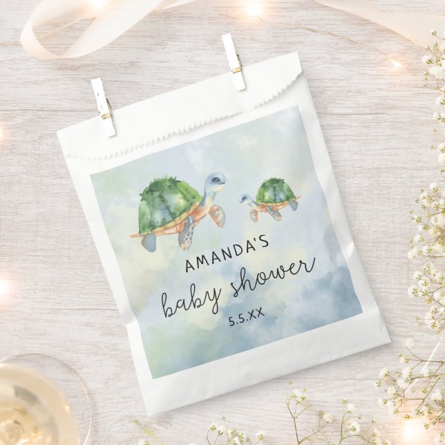 Sea Turtle - baby shower  Favor Bag (Clipped)