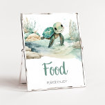 Sea Turtle Baby Shower Food Poster<br><div class="desc">Make your event special with this Under The Sea Baby Shower with our cute and lovely printable Food Sign featuring adorable Boy Baby Shower theme. Download,  personalize,  and create lasting memories with this perfect touch for your joyous celebration!

BS712</div>