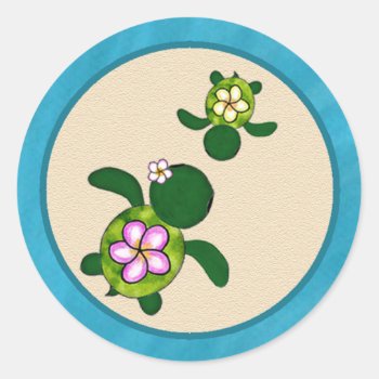 Sea Turtle Baby Shower (honu)03a Seal Sticker by MonkeyHutDesigns at Zazzle