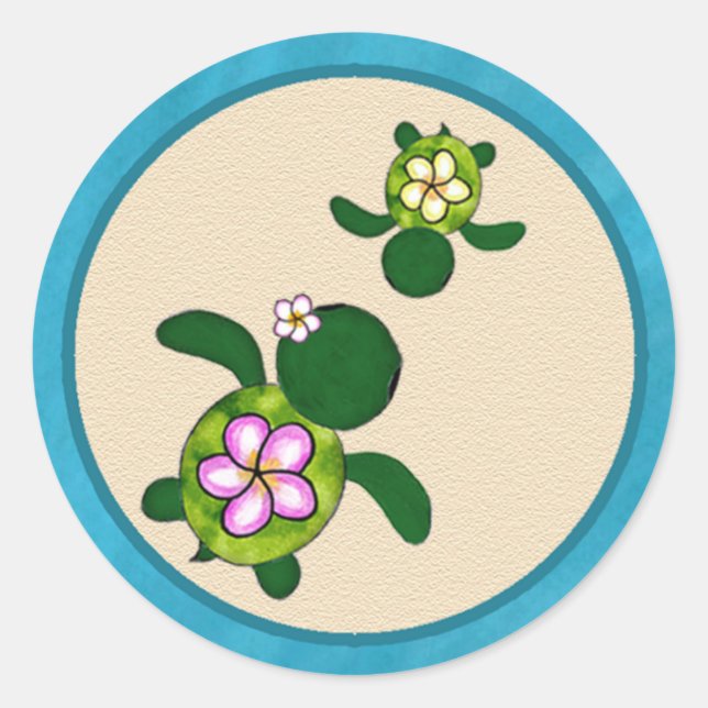 Sea TURTLE Baby Shower (Honu)03A Seal Sticker (Front)