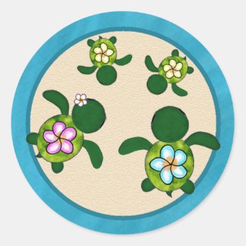 Sea Turtle Baby Shower (honu) Twins 03d Seal by MonkeyHutDesigns at Zazzle