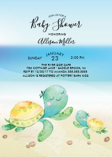 Turtle Baby Shower Invitations Zazzle Sea Turtle Baby Shower Invitation