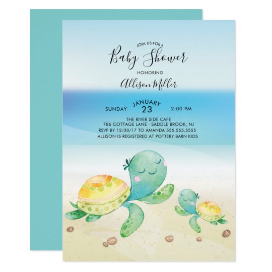Sea Turtle Baby Shower Invitation Zazzle
