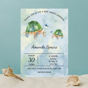 Sea Turtle - Baby Shower Invitation