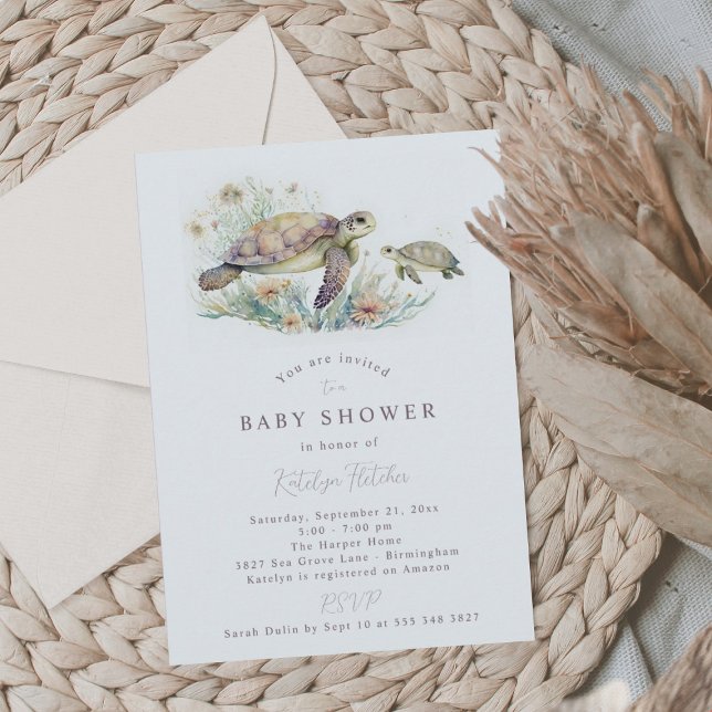 Sea Turtle Baby Shower Invitation (Creator Uploaded)
