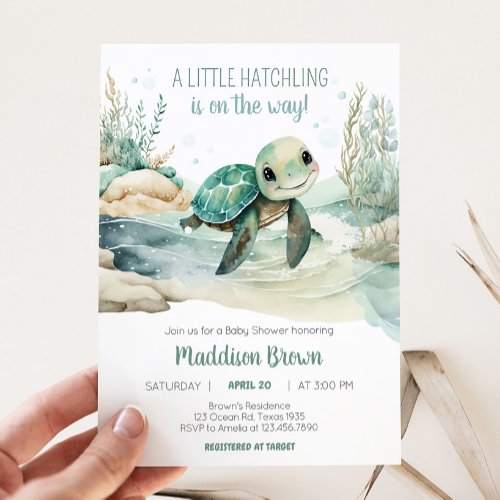 Sea Turtle Baby Shower  Invitation