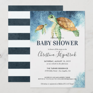 Sea Turtle Baby Shower Invitation