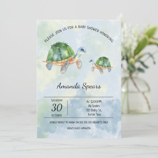 Sea Turtle Baby Shower Invitation Zazzle