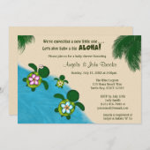 Sea TURTLE Baby Shower Invite YELLOW (Honu) 03B (Front/Back)