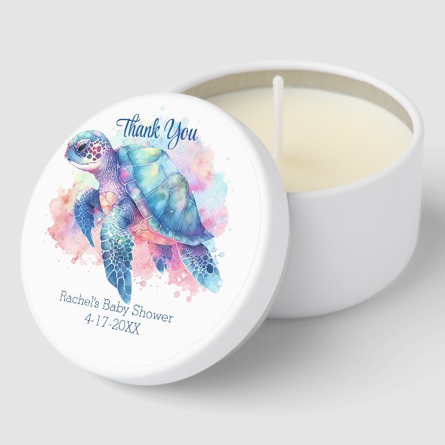 Sea Turtle Baby Shower Mini Candle Favors (Corner)