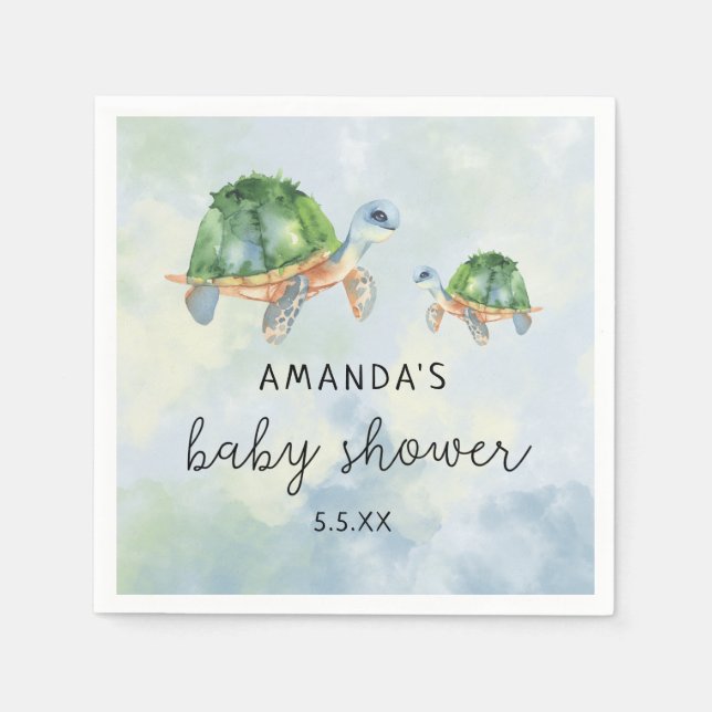 Sea Turtle - baby shower  Napkins (Front)