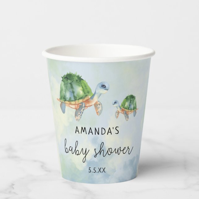 Sea Turtle - baby shower  Paper Cups (Front)