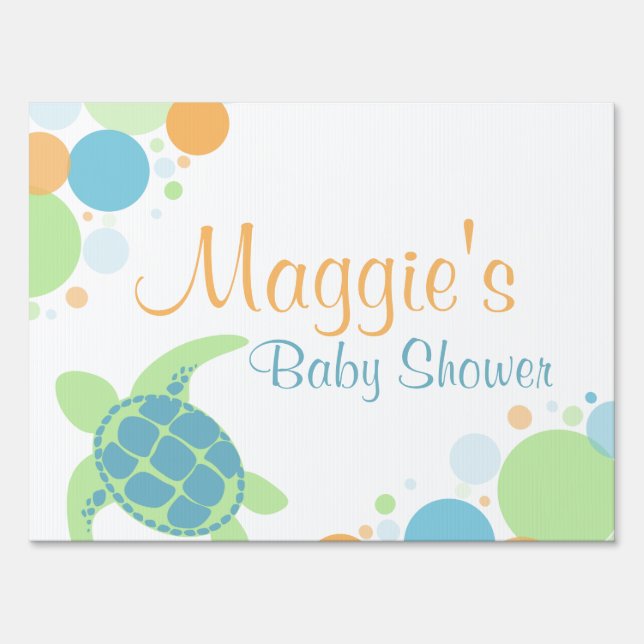 Sea Turtle Baby Shower Sign (Front)