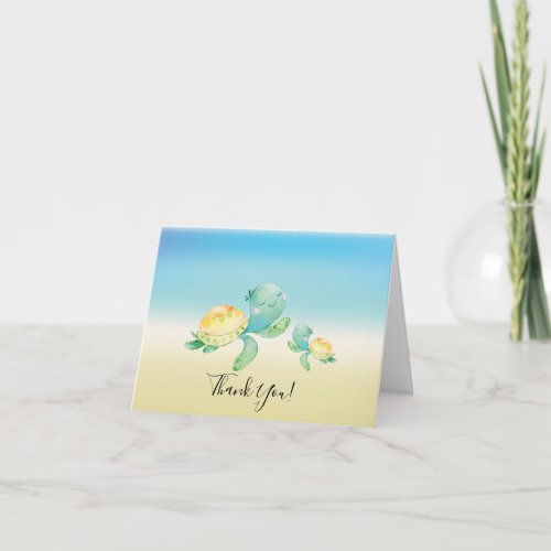 Sea Turtle Baby Shower Thank You Note