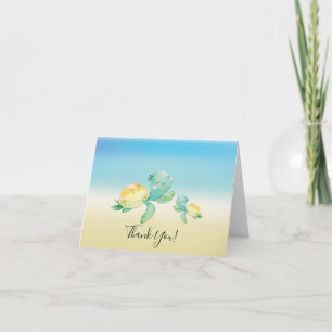 Sea Turtle Baby Shower Thank You Note Card