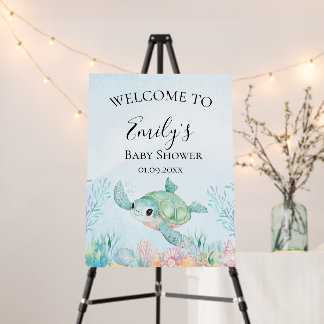 Sea Turtle Baby Shower Welcome Foam Board
