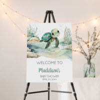 Sea Turtle Baby Shower Welcome Sign