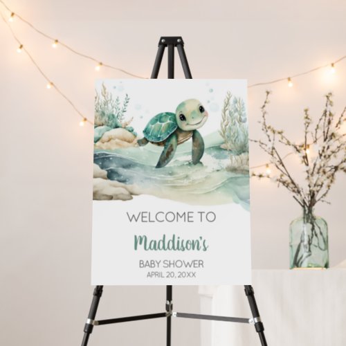 Sea Turtle Baby Shower Welcome Sign