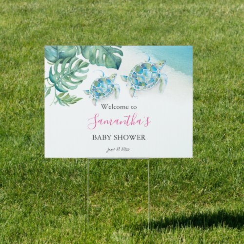 Sea Turtle Baby Shower Welcome Sign