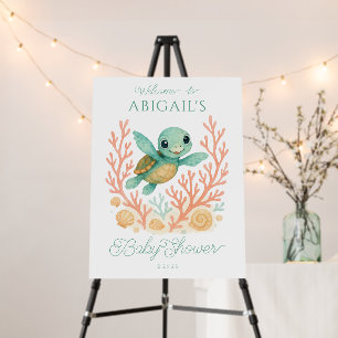 Sea Turtle Baby Shower Welcome Sign