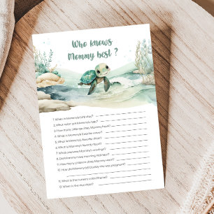 Sea Turtle Baby Shower Who knows Mommy Best Game