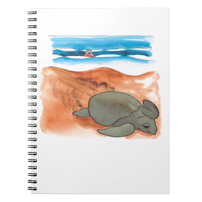 Sea Turtle Beach Fun Colorful Notebook (Front)