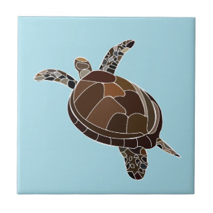 Sea Turtle Beach House Ceramic Tile