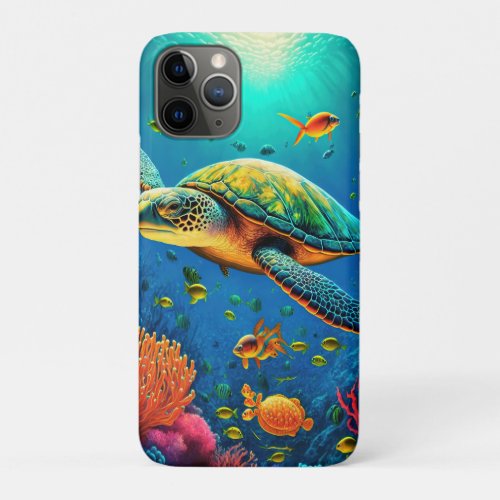 Sea Turtle Beach House Ocean Marine Life Animals iPhone 11 Pro Case