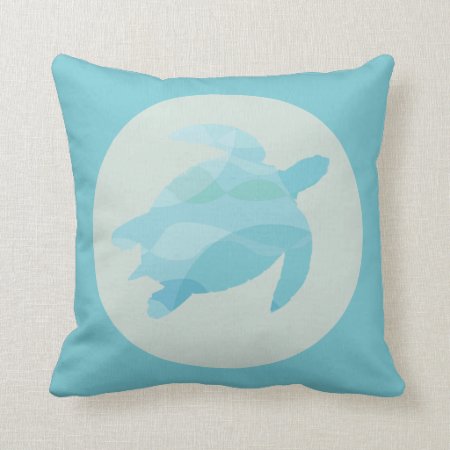 Sea Turtle Beach House Throw Pillow
