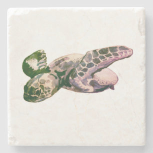 Sea Turtle Beach Marble Stone Coaster