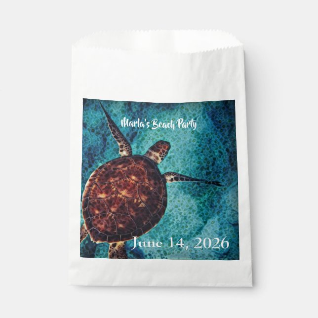 Sea Turtle Beach Party Favor Bag (Front)