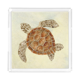 Sea Turtle Beach Sand Coastal Ocean Seashore Acrylic Tray