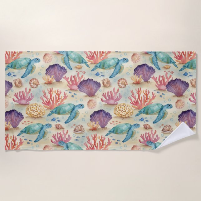 Sea Turtle Beach Towel (Front)