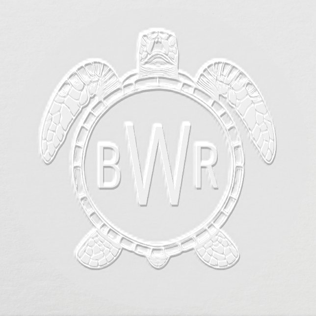 Sea Turtle Belly View 3 Initials Monogram #1 Embosser (Design)