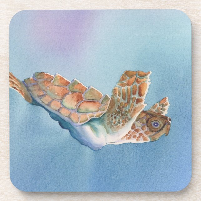 sea turtle beverage coaster (Front)