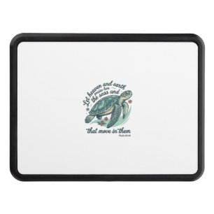 Sea Turtle Bible Verse Vintage Engraving Design_1 Hitch Cover