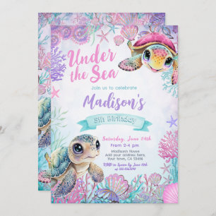 Sea Turtle Birthday Invitation