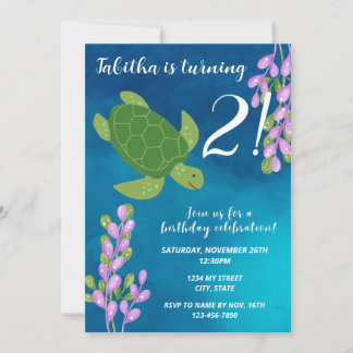 Sea Turtle Birthday Invitation