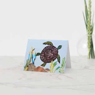 Sea Turtle Birthday Letterpress Thank You Card
