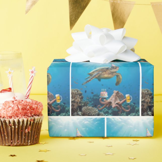 Sea Turtle Birthday Party with Octopus Wrapping Paper (Birthday Party)
